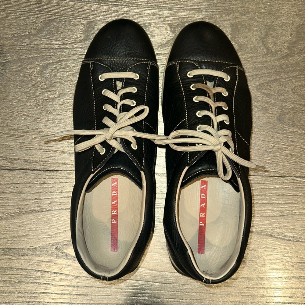 Men’s Prada Sneaker - Black - Size D - worn used condition